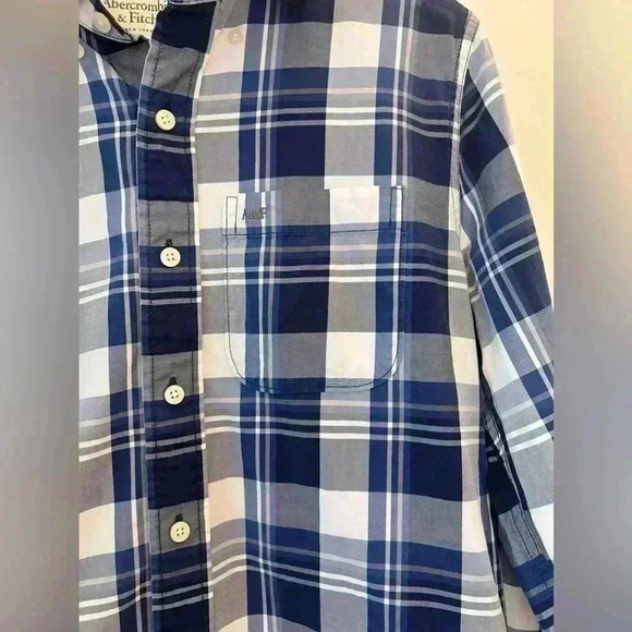 Abercrombie & Fitch Men's Plaid Button-Up Shirt Blue Size M - Picture 2 of 2